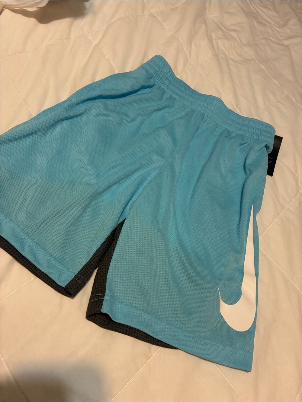Nike Light Blue Athletic Mesh Shorts with Black Trim